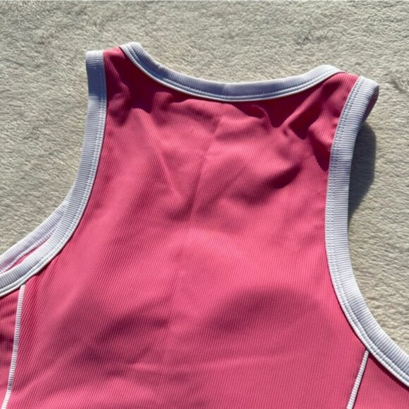 NWT Wilo the Label Ribbed High Neck Pink Sports Bra - Picture 6 of 9